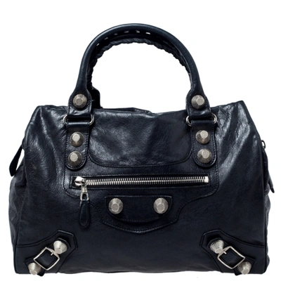 Pre-owned Balenciaga Black Leather Giant Hardware 21 Midday Bag