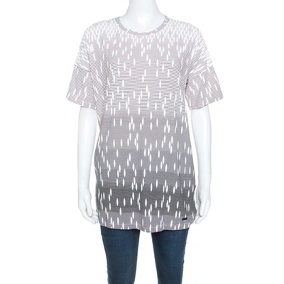 Pre-owned Versus Pale Pink Printed Cut Out Back Detail T-shirt L