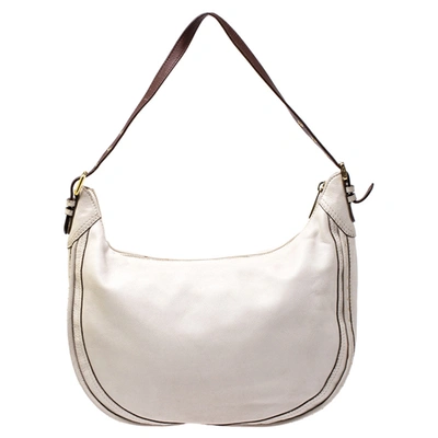 Pre-owned Michael Michael Kors Beige/brown Leather Hobo