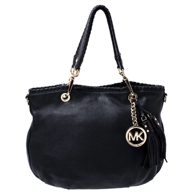 Pre-owned Michael Michael Kors Black Leather Tassel Satchel