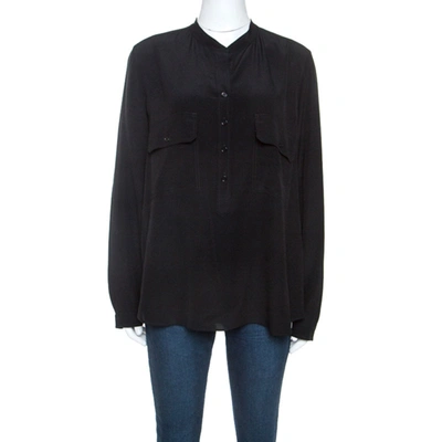 Pre-owned Stella Mccartney Black Silk Estelle Shirt M