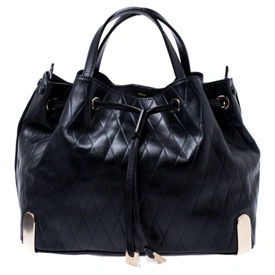 Pre-owned Chloé Black Quilted Leather Charlie Bucket Bag
