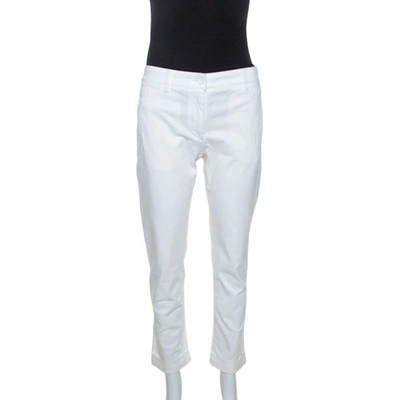 Pre-owned Dolce & Gabbana White Cotton Denim Jeans M