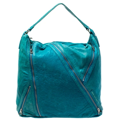 Pre-owned Marc By Marc Jacobs Blue Leather Leola Zip Hobo