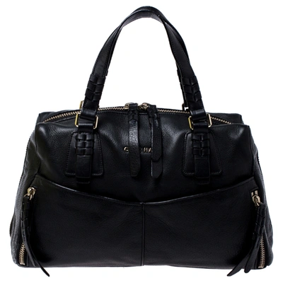 Pre-owned Cole Haan Black Leather Front Pocket Satchel