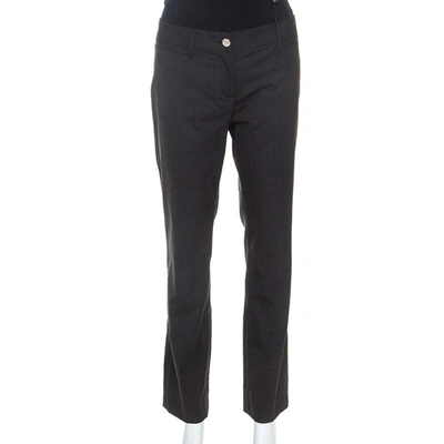 Pre-owned Dolce & Gabbana Charcoal Grey Wool Pants M