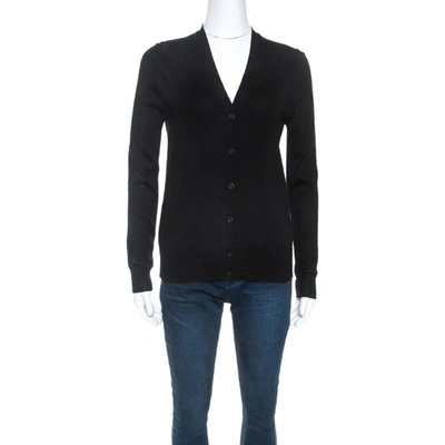 Pre-owned Prada Black Wool Knit Button Front Cardigan Xs