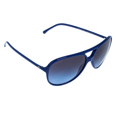 Pre-owned Chanel Blue/blue Gradient 5287 Aviator Sunglasses