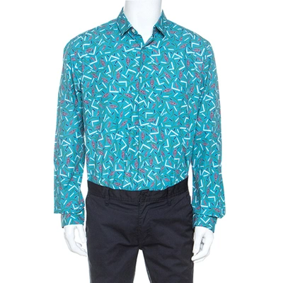 Pre-owned Ferragamo Multicolor Cactus Printed Cotton Long Sleeve Shirt Xl