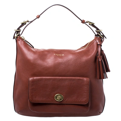 Pre-owned Coach Chestnut Leather Legacy Courtenay Hobo In Brown
