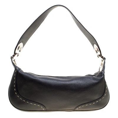 Pre-owned Escada Black Leather Eluna Shoulder Bag