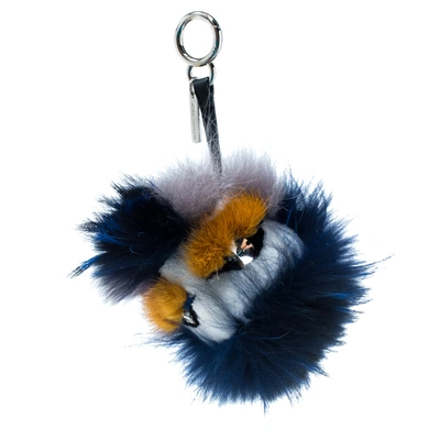 Pre-owned Fendi Multicolor Crystal-eyed Fur Monster Bag Charm