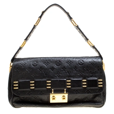 Pre-owned Louis Vuitton Black Monogram Empreinte Leather Rubel Shoulder Bag