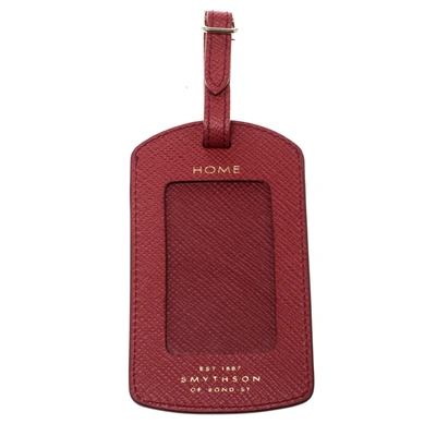 Pre-owned Smythson Red Leather Panama Luggage Tag
