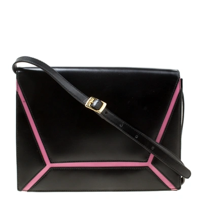 Pre-owned Escada Black/pink Leather Shoulder Bag