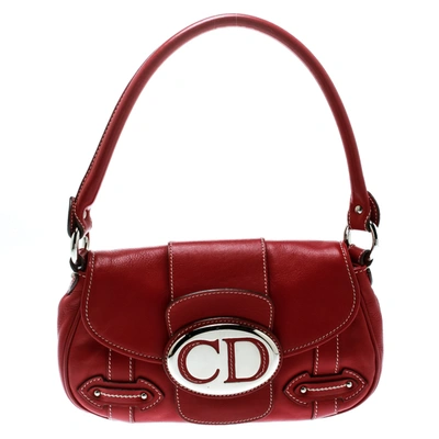 Pre-owned Dior Red Leather Shoulder Bag