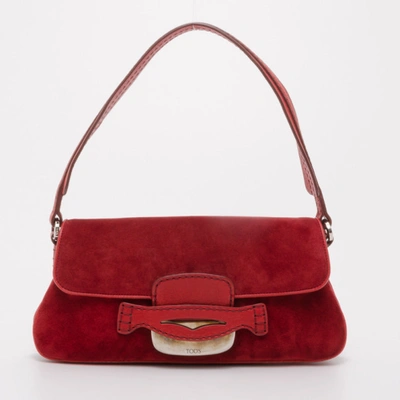 Pre-owned Tod's Red Suede Shoulder Bag
