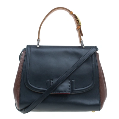 Pre-owned Fendi Black Tri Color Leather Silvana Shoulder Bag