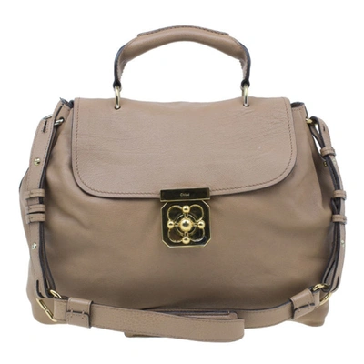 Pre-owned Chloé Beige Leather Elsie Satchel