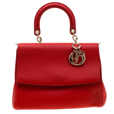 Pre-owned Dior Top Handle Bag In Red