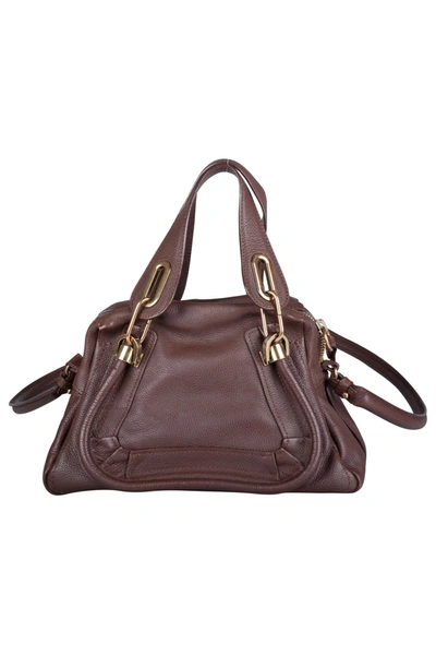 Pre-owned Chloé Dark Brown Leather Small Paraty Shoulder Bag