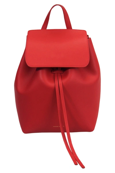 Pre-owned Mansur Gavriel Red Leather Mini Backpack