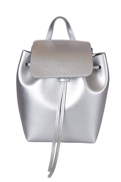 Pre-owned Mansur Gavriel Siler/aregnto Leather Backpack In Silver