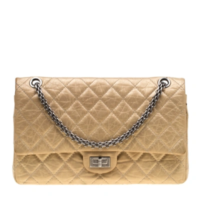 Pre-owned Chanel Gold Quilted Leather Reissue 2.55 Classic 226 Flap Bag