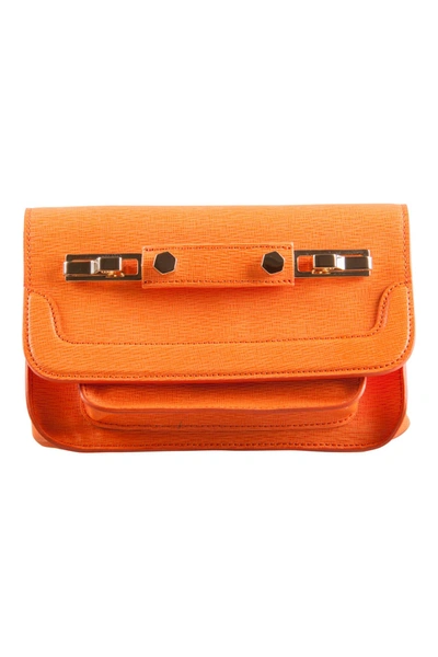 Pre-owned Msgm Bright Orange Textured Leather Chain Shoulder Bag