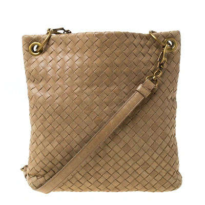 Pre-owned Bottega Veneta Beige Intrecciato Leather Crossbody Bag