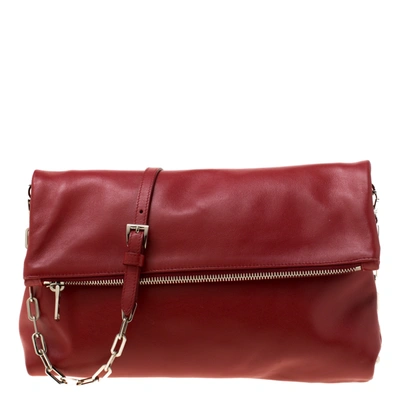 Pre-owned Prada Red Leather Folded Crossbody Bag