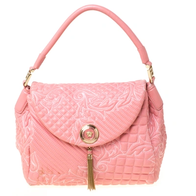 Pre-owned Versace Pink Leather Talia Vanitas Shoulder Bag