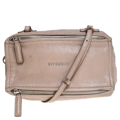 Pre-owned Givenchy Beige Leather Mini Pandora Sugar Crossbody Bag