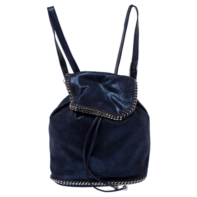 Pre-owned Stella Mccartney Midnight Blue Faux Leather Falabella Backpack