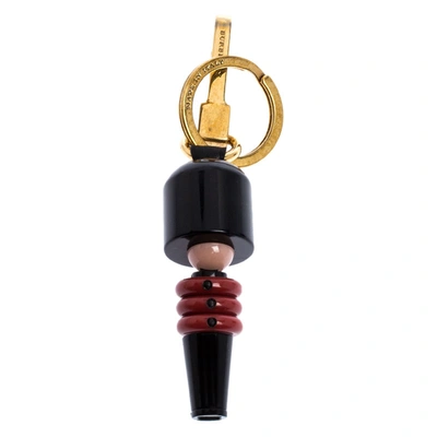 Pre-owned Burberry Black And Red Royal Guard Gold Tone Bag Charm