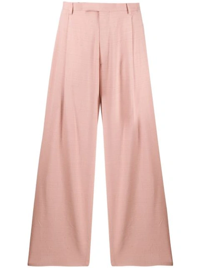 Gucci Vintage Silk & Viscose Flared Pants In 5718 Salmon