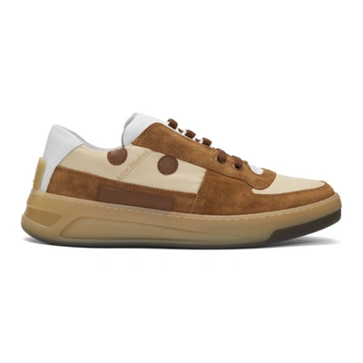 Acne Studios Leather-trimmed Suede And Shell Sneakers In Brown