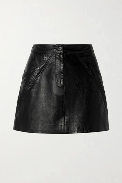 Nili Lotan Kade Paneled Leather Mini Skirt In Black