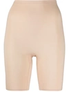 Wacoal Beyond Naked Cotton Blend Thigh Shaper Shorts In Sand
