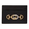 Gucci Zumi Embellished Textured-leather Cardholder In Black