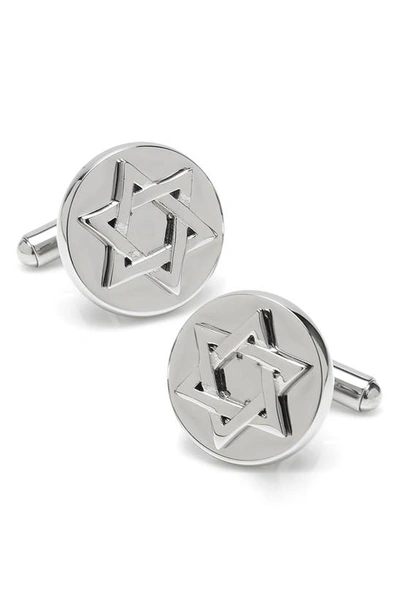 Cufflinks, Inc Men's Star Of David Stainless Steel Cufflinks In Silver