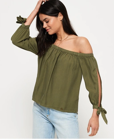 Superdry Helena Top In Khaki