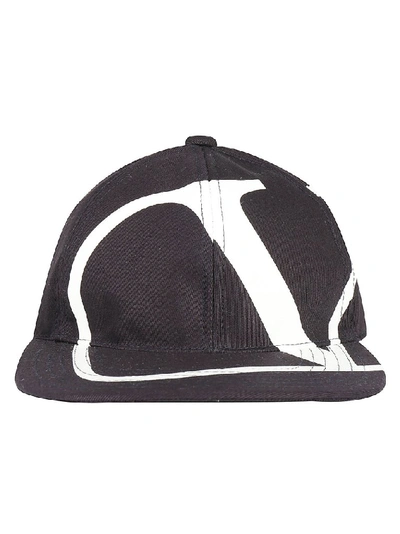 Valentino Garavani Baseball Hat In Dark Navy/bianco