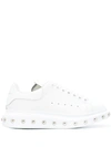 Alexander Mcqueen Studded Raised-sole Leather Trainers In White