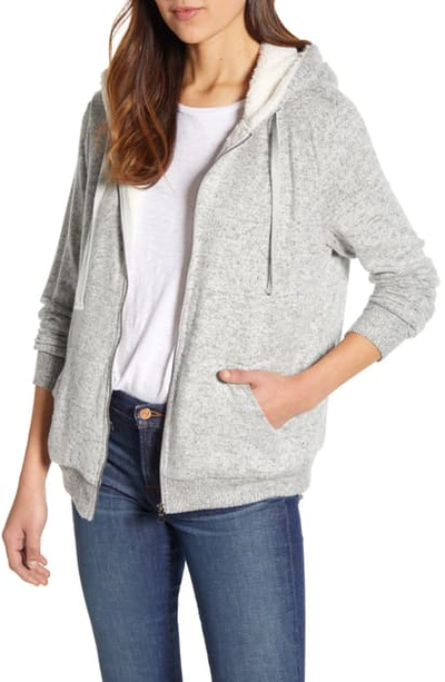 B Collection By Bobeau Hooded Jacket In H Grey/ Sugar