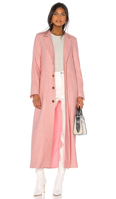 Lovers & Friends Samantha Long Coat In Confettie Pink