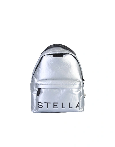 Stella Mccartney Falabella Logo Backpack In Argento