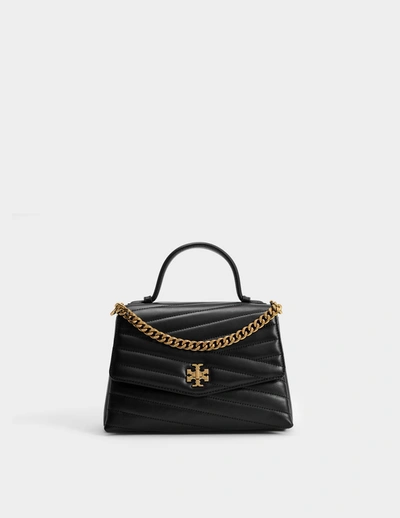 Tory Burch Handbag Kira Chevron Top-handle Satchel Leather Color Black