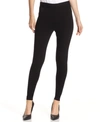 Vince Camuto Petite Tech Ponte-knit Slim-leg Ankle Pants In Rich Black