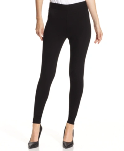 Vince Camuto Petite Tech Ponte-knit Slim-leg Ankle Trousers In Black